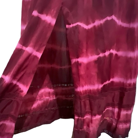 1960s 70s Long Half Slip Skirt by Gossard Artemis, Hand Dyed/Tie Dye Pink, OSFM - Picture 6 of 7